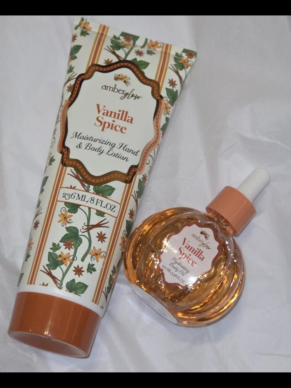 Amber Glow Moisturizing Hand & Body Plus Body Oil - Vanilla Spice